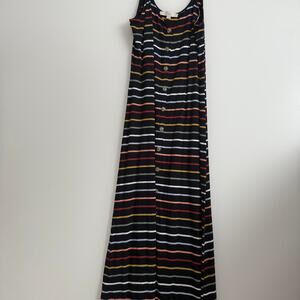 LOFT Multicolor Striped Midi Dress